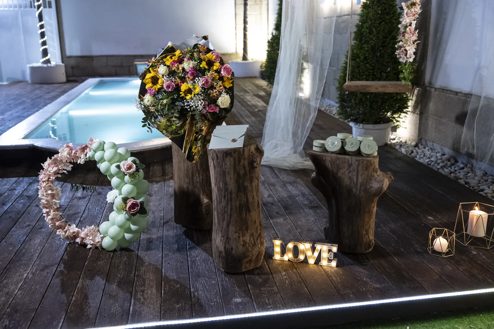 Allestimento promessa di matrimonio Ohana